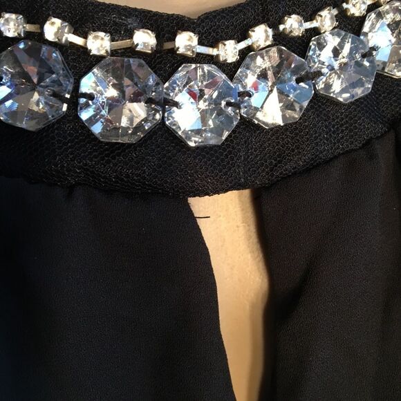 Papaya black Rhinestone Trim Embellished Sleeveless Top M - Picture 6 of 11